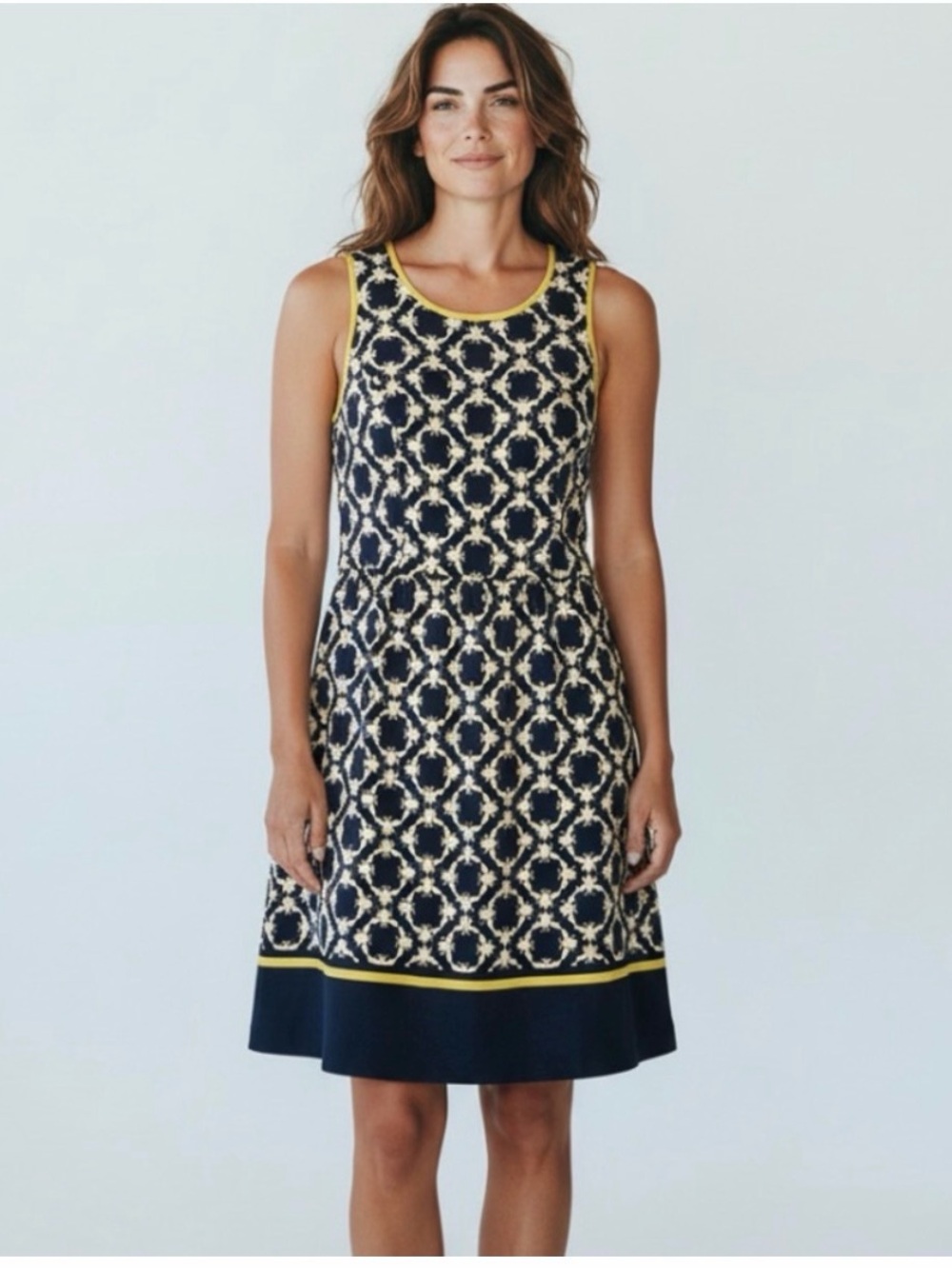 Crown & Ivy | Bumble Bee Navy & Yellow Dress | Size 16